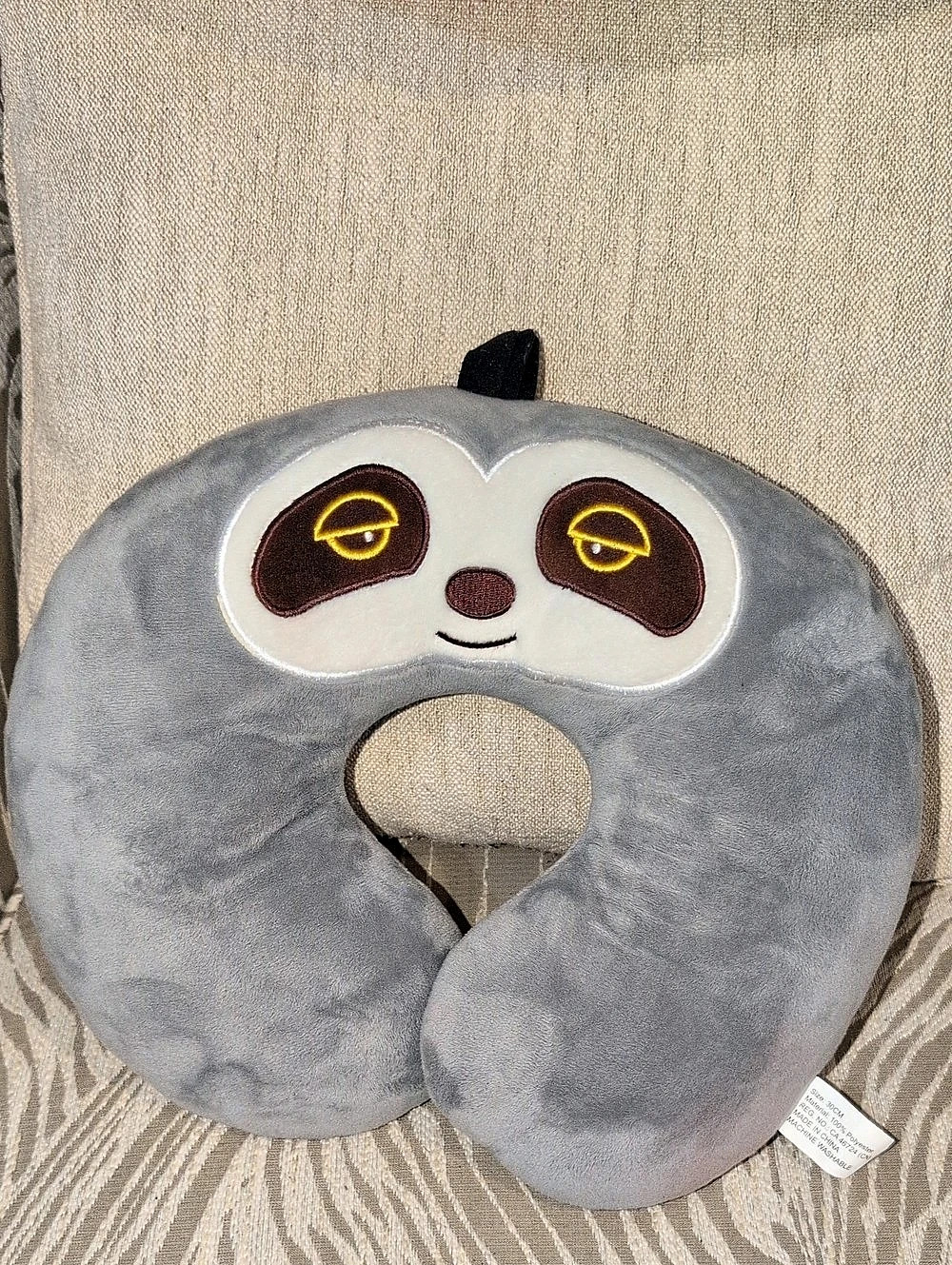 Gray Sloth Travel Neck Pillow